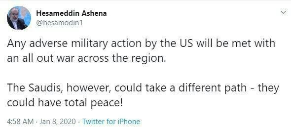 ️ حسام ‌الدین آشنا: هر نوع حمله نظامی آمریکا با جنگ تمام عیار در منطقه روبرو خواهد شد. البته سعودی ‌ها می‌توانند رویکرد متفاوتی اتخاذ کنند. آنها می‌توانند در صلح کامل باشند