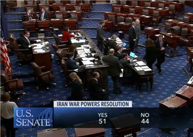 ️سنای آمریکا قطعنامه کاهش اختیارات جنگی ترامپ علیه ایران را تصویب کرد