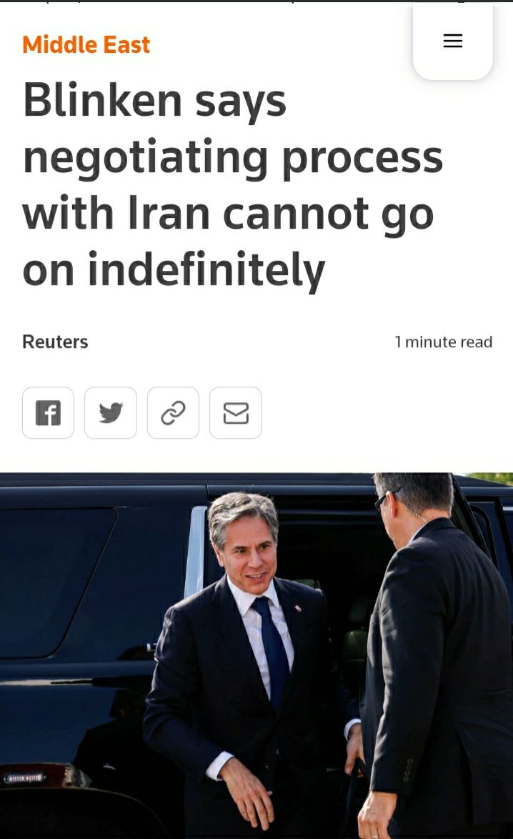 ️بلینکن:مذاکرات با ایران در وین نامحدود نیست