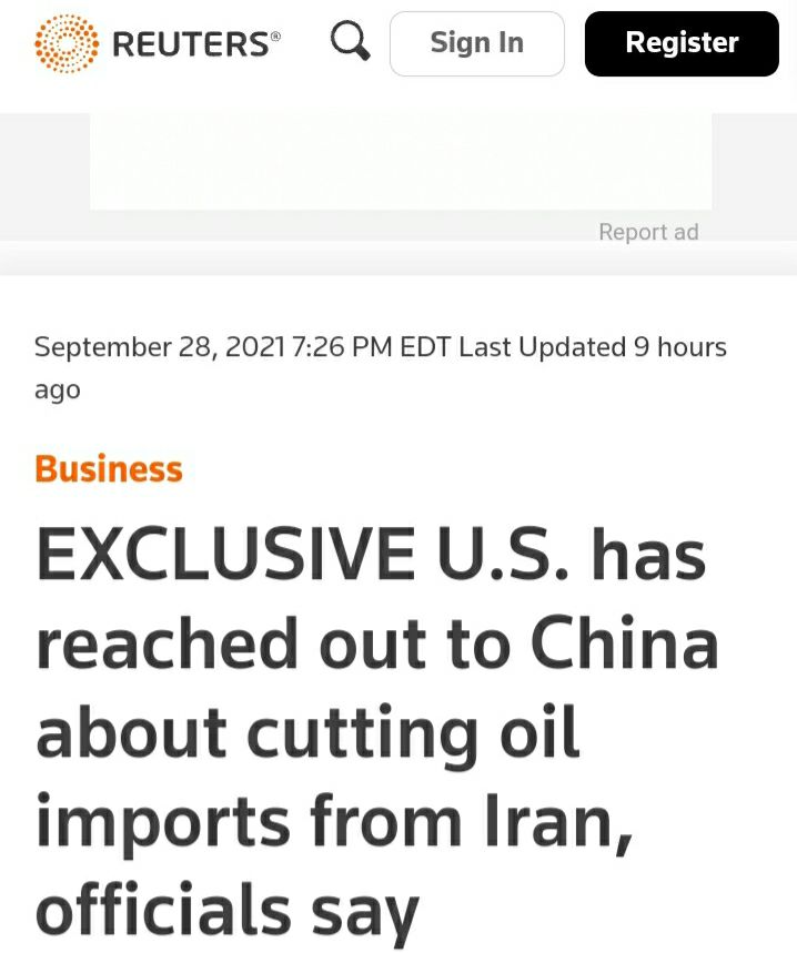 ️رویترز: آمریکا برای کاهش واردات نفت از ایران با چین رایزنی کرده است